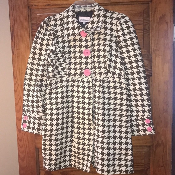 3 Sisters Houndstooth Coat Small - Picture 1 of 8